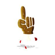 cartoon pointing severed hand