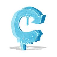 cartoon melting arrow symbol