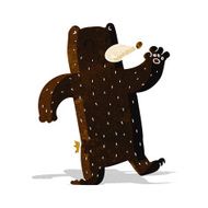 cartoon waving black bear N6