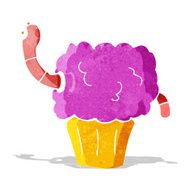 cartoon worm in cupcake N2