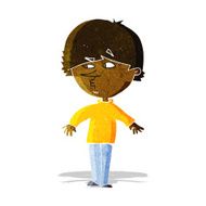 cartoon suspicious man looking over shoulder N2