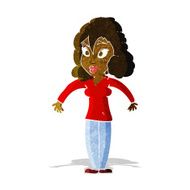 cartoon woman shrugging shoulders N61