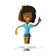 cartoon tough woman with idea N2