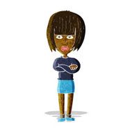 cartoon annoyed woman N33