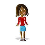 cartoon woman shrugging shoulders N62