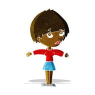 cartoon woman with open arms N11