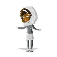 cartoon woman wearing astronaut helmet N2