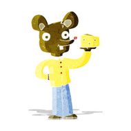 cartoon mouse holding cheese N2