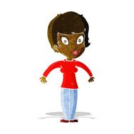 cartoon woman shrugging shoulders N63