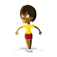 cartoon annoyed woman N34