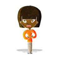 cartoon woman gesturing at herself N2