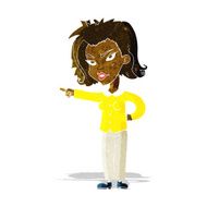 cartoon woman pointing N32