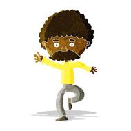 cartoon mustache man disco dancing N2