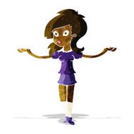 cartoon confused pretty girl N2