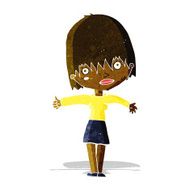 cartoon curious woman N13