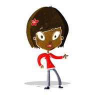 cartoon pretty woman pointing N7
