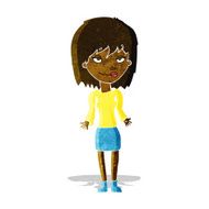cartoon woman shrugging shoulders N66