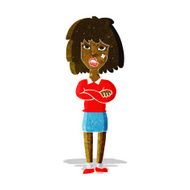 cartoon tough woman with folded arms N2