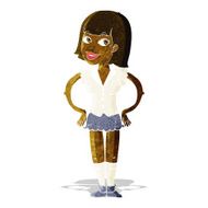 cartoon woman with hands on hips N26