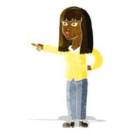 cartoon pretty woman pointing N8