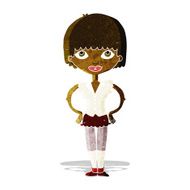 cartoon woman with hands on hips N27