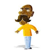 cartoon angry old man N29