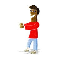 cartoon grinning man wearing glasses N2