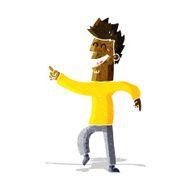 cartoon man pointing and laughing N12