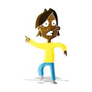 cartoon worried man pointing N6