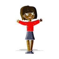 cartoon excited woman N21