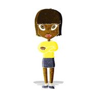 cartoon woman with crossed arms N6