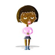 cartoon bored woman waiting N2