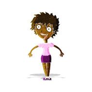 cartoon excited woman N24