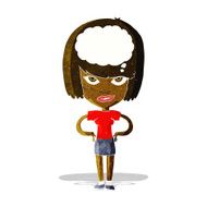 cartoon woman thinking N13