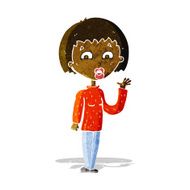 Cartoon Woman Waving N46