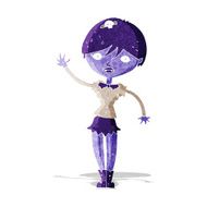 cartoon vampire girl waving N2