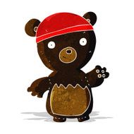 cartoon black bear wearing hat
