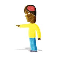 cartoon clever man pointing N2