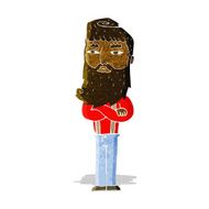 cartoon serious man with beard N3
