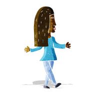 cartoon woman shrugging shoulders N70