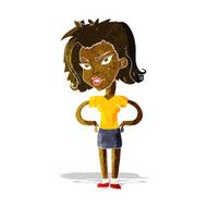 cartoon woman with hands on hips N29
