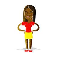 cartoon woman with hands on hips N30