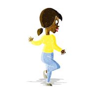 Cartoon Woman Waving N49