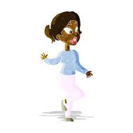cartoon friendly woman waving N7