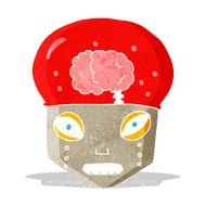 cartoon spooky robot head N3