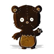 cartoon black bear cub waving N2