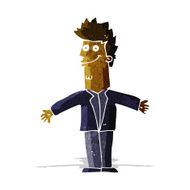 cartoon happy man with open arms N3