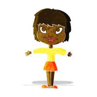 cartoon woman with open arms N15