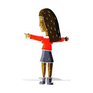 cartoon woman pointing N34