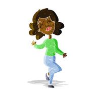 cartoon happy woman dancing N2